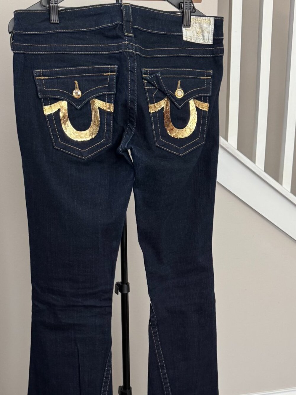 True Religion Flare Jeans with Sequin Pockets Size 29